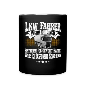Lkw Fahrer - Tasse einfarbig - Schwarz - Vorne