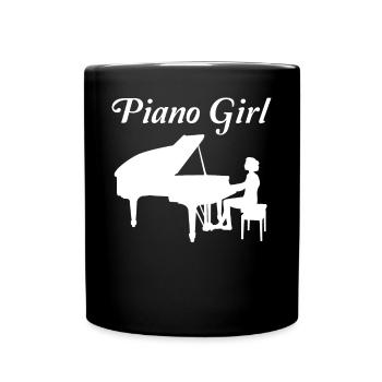 Pianiste piano piano fille cadeau - Mug uni - noir - Devant