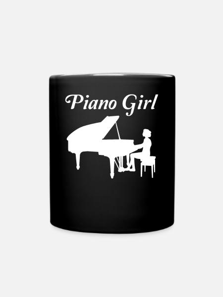 Klavierspielerin Klavier Piano Mädchen Geschenk - Tasse einfarbig - Schwarz