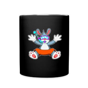 Hase Taucher Schnorchel Tauchen - Tasse einfarbig - Schwarz - Vorne