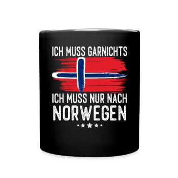 Norwegen - Tasse einfarbig - Schwarz - Vorne