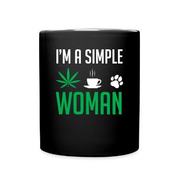 Cannabis women coffee dogs - Full Colour Mug - black - Front
