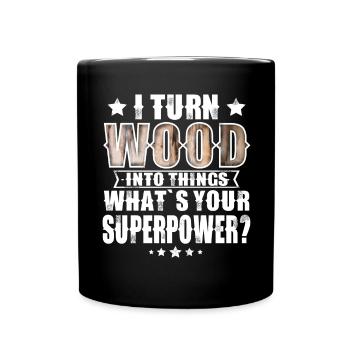 Wood - Full Colour Mug - black - Front