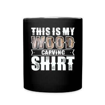 Wood carving - Full Colour Mug - black - Front