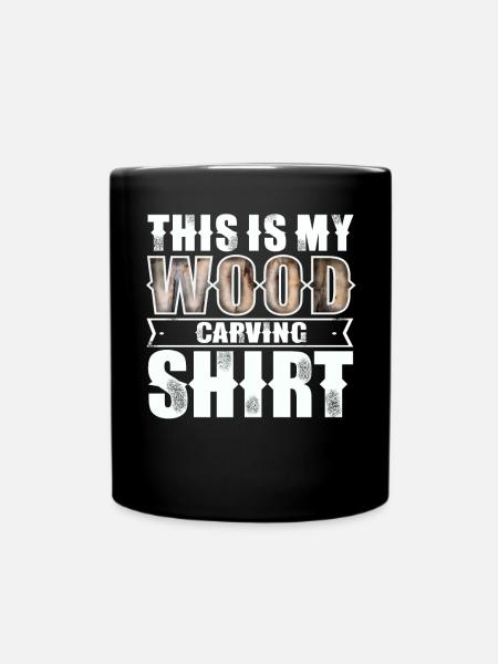 Holzschnitzen - Tasse einfarbig - Schwarz
