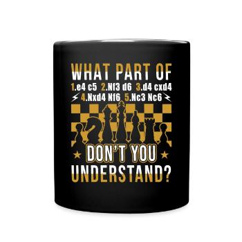 Sicilian Defense Chess Opening Funny Chess Player - Tasse einfarbig - Schwarz - Vorne