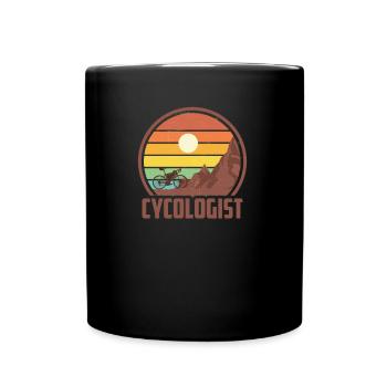 Cycologist Evolution, cadeau de vélo VTT amusant - Mug uni - noir - Devant
