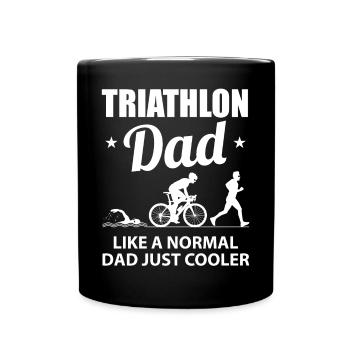 Cadeau de sport d'endurance papa papa triathlon - Mug uni - noir - Devant