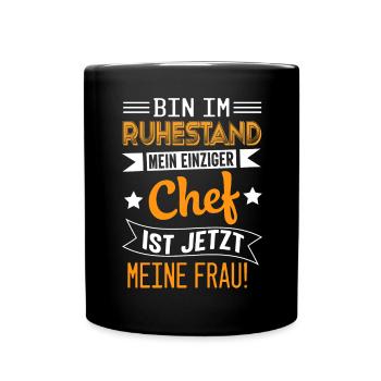 Rente Pension Ruhestand Rentner 2021 - Tasse einfarbig - Schwarz - Vorne