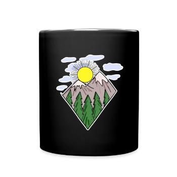 Mountains hiking hiker - Full Colour Mug - black - Front