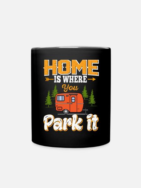 Camping - Tasse einfarbig - Schwarz