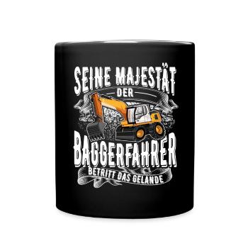 Baggerfahrer - Tasse einfarbig - Schwarz - Vorne