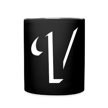 Letter V, Name, der Buchstabe V - Tasse einfarbig - Schwarz - Vorne