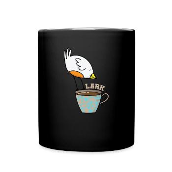 Lark sleep type early riser bird with coffee - Full Colour Mug - black - Front