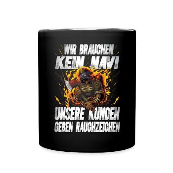 Feuerwehr - Tasse einfarbig - Schwarz - Vorne