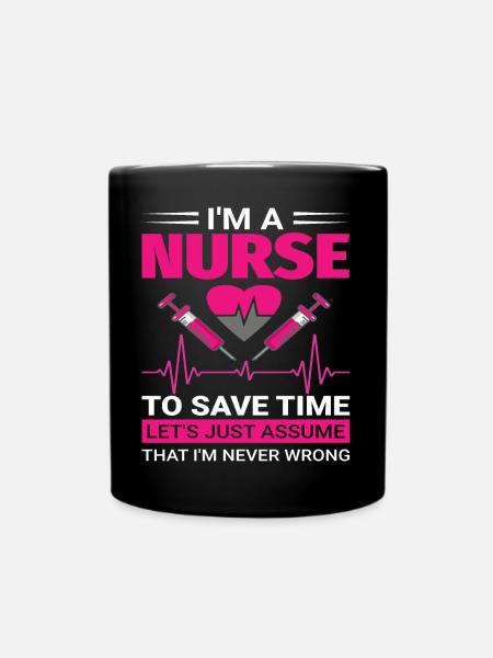 Krankenschwester - Tasse einfarbig - Schwarz