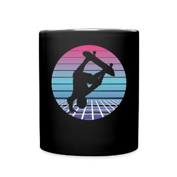 Skateboarder Skater Skate Retro Vintage Geschenk - Tasse einfarbig - Schwarz - Vorne