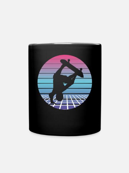 Skateboarder Skater Skate Retro Vintage Geschenk - Ensfarvet krus - sort