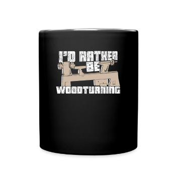 Woodturning wood lathe wood turner gift - Full Colour Mug - black - Front