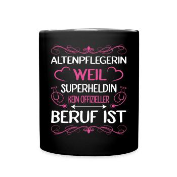 Altenpflegerin Altenpfleger Pfleger Pflegehelfer - Tasse einfarbig - Schwarz - Vorne