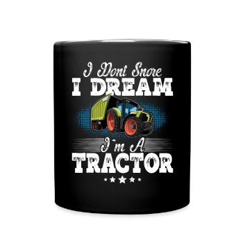Tracteur ronflement disant drôle - Mug uni - noir - Devant