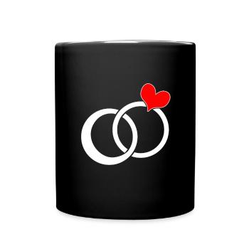 Wedding ring marriage ring engagement - Full Colour Mug - black - Front