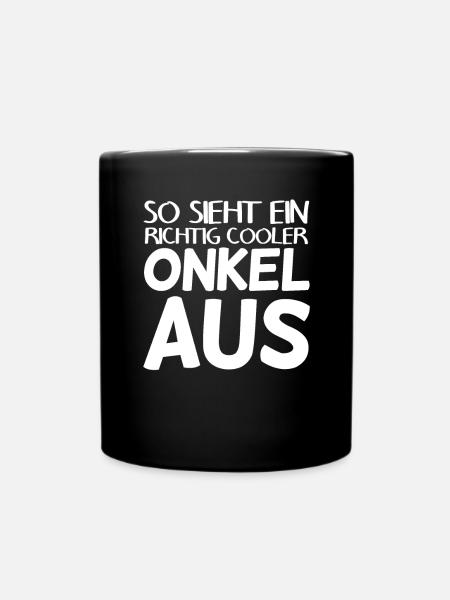 Onkel - Tasse einfarbig - Schwarz
