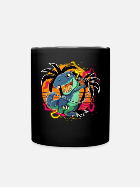 T Rex Gamer Gaming - Tasse einfarbig - Schwarz