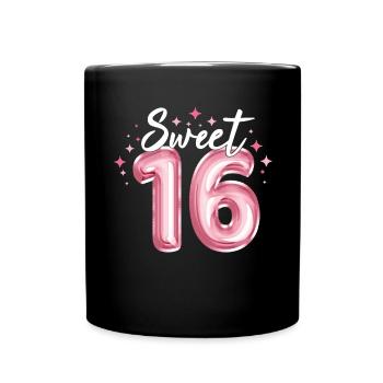 Sweet 16 ans filles cadeaux t-shirt d’anniversaire - Mug uni - noir - Devant