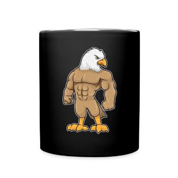 Falke Bodybuilder Bodybuilding Sport - Tasse einfarbig - Schwarz - Vorne