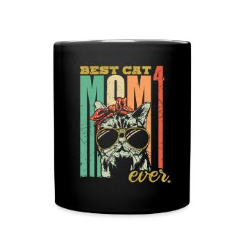 Best Cat Maman ever 4 Chats Quadruple Mama de chat - Mug uni - noir - Devant