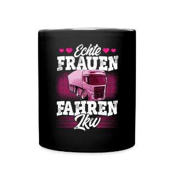 Lkw Fahrerin - Tasse einfarbig - Schwarz - Vorne