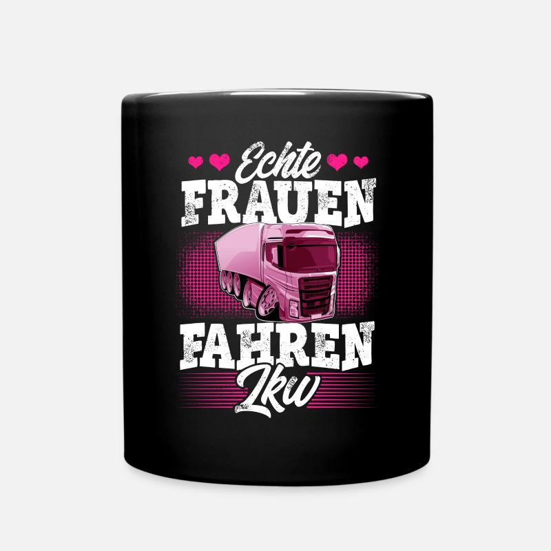 Lkw Fahrerin - Tasse einfarbig - Schwarz