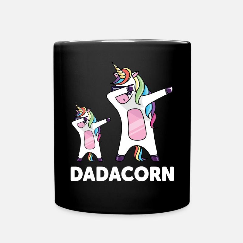 Papa Einhorn Dadacorn - Tasse einfarbig - Schwarz
