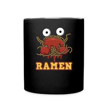 Ramen Flying Spaghetti Monster - Full Colour Mug - black - Front