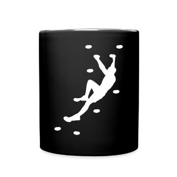 Wandklettern Bouldern Felsklettern - Tasse einfarbig - Schwarz - Vorne