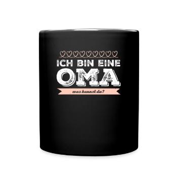 Oma Superpower Geburtstagsgeschenk für Oma - Tasse einfarbig - Schwarz - Vorne