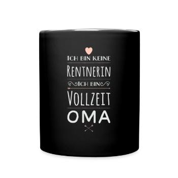 Vollzeit Oma Baby Ankündigung Oma - Tasse einfarbig - Schwarz - Vorne