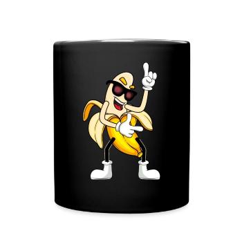 Tanzende Banane - Tasse einfarbig - Schwarz - Vorne