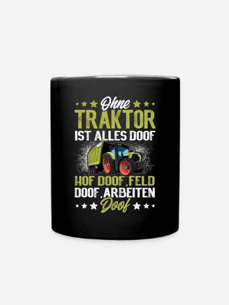 Landwirt Traktor - Tasse einfarbig - Schwarz