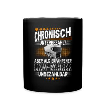 Lkw Fahrer - Tasse einfarbig - Schwarz - Vorne