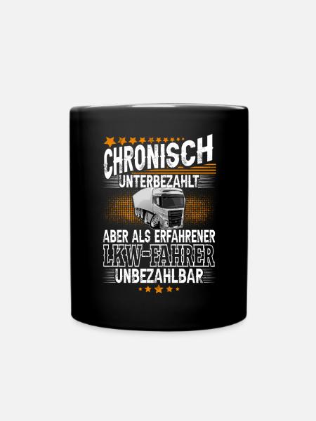 Lkw Fahrer - Tasse einfarbig - Schwarz