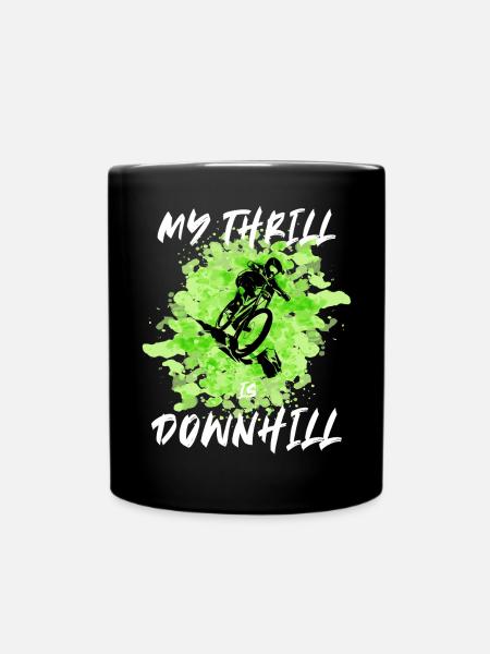 My Thrill is Downhill Mountainbike cadeau - Mug uni - noir