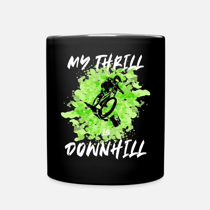 My Thrill is Downhill Mountainbike cadeau - Mug uni - noir