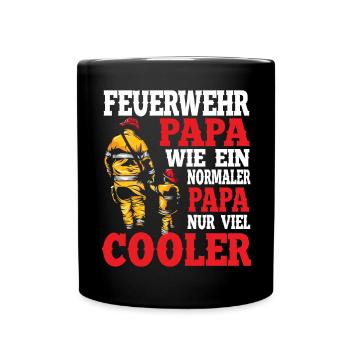 Pompier papa père - Mug uni - noir - Devant