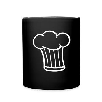 Bonnet cuisinier - Mug uni - noir - Devant