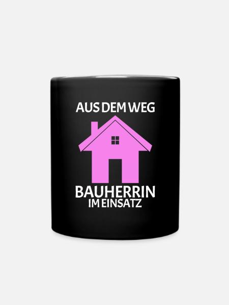 Bauherrin Baumeister Hausbau Partnerlook 2 - Tasse einfarbig - Schwarz