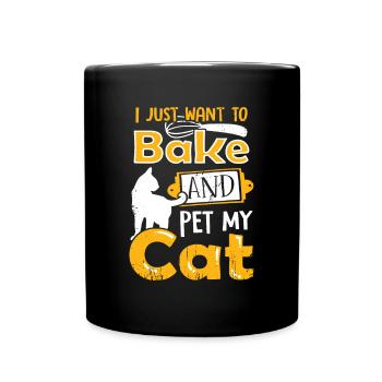 Baking Baker Cat Cat Holder Gift - Full Colour Mug - black - Front