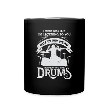 Batterie musique musiciens batteur cadeau - Mug uni - noir - Devant