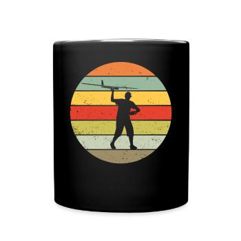 Modèle de vol modèle constructeur Avion Retro Cadeau - Mug uni - noir - Devant